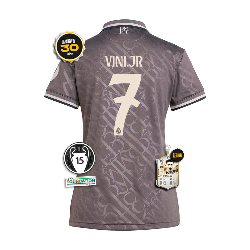 #7 VINI JR Camiseta Real Madrid Femenina Tercera Equipación 24/25 + 5 REGALOS 🎁