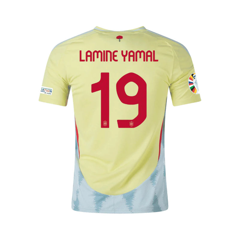 Lamine Yamal 19 Camiseta de la Selección Nacional de España 2024 de Visitante para Hombre - Amarillo