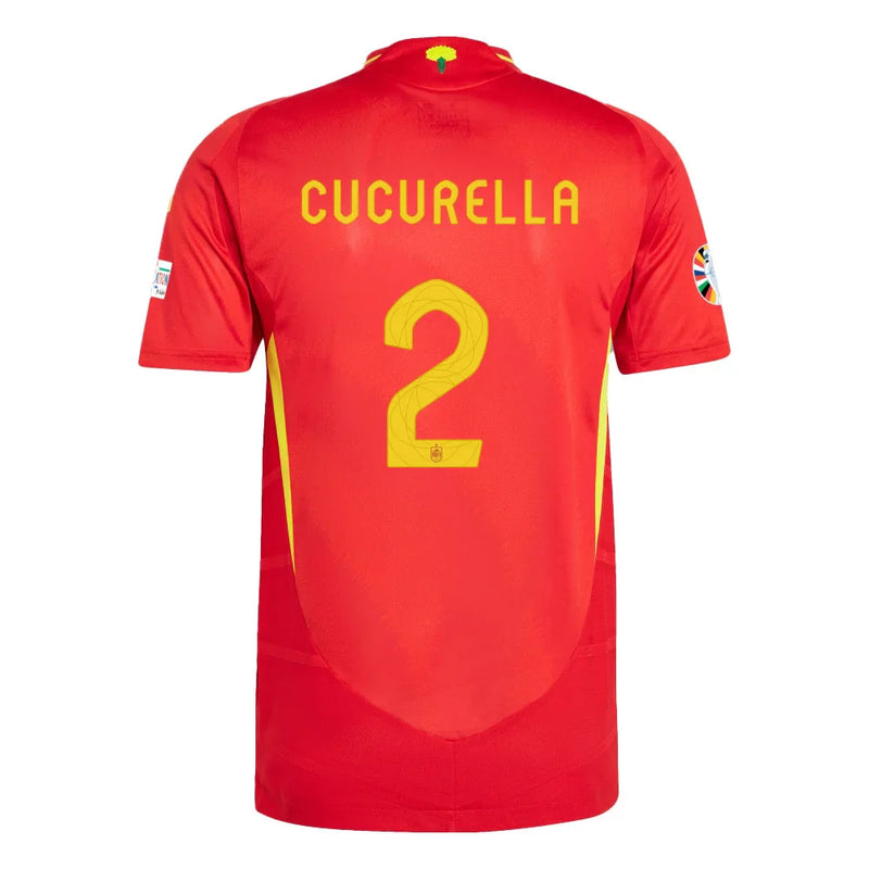 Marc Cucurella 2 Camiseta de España Parche Euro y Fundación 2024 - Escarlata