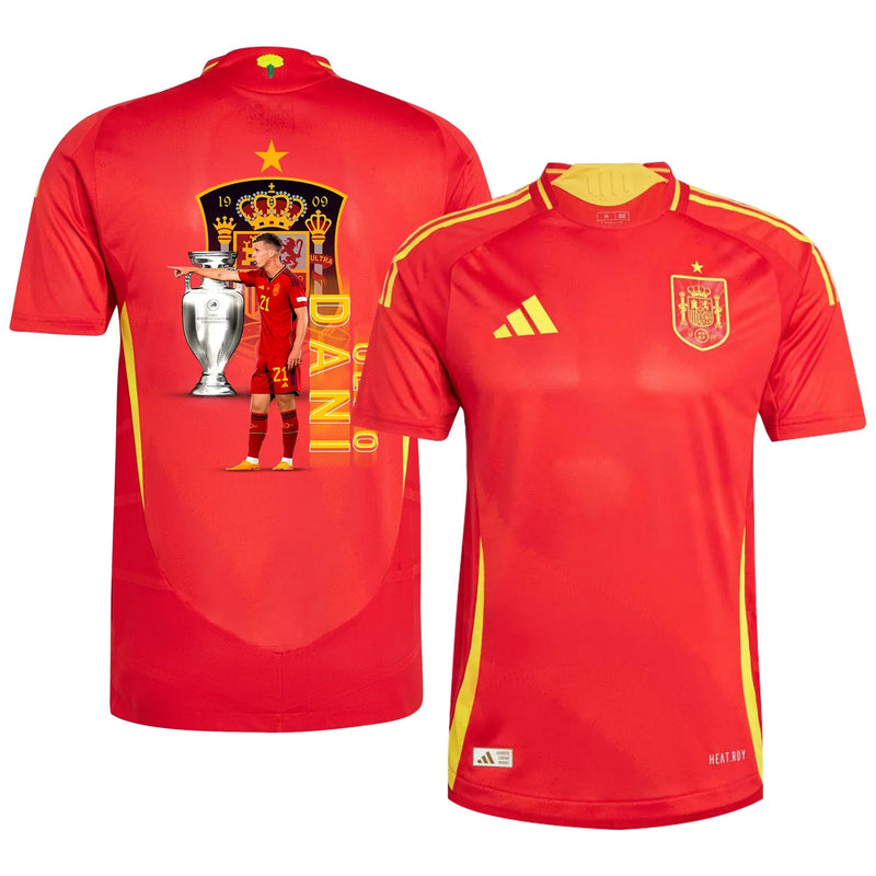 Dani Olmo 21 España La Roja Camiseta Local Arte de Fan - Hombre