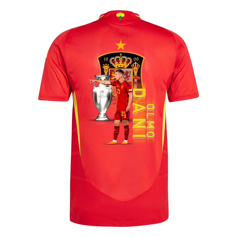 Dani Olmo 21 España La Roja Camiseta Local Arte de Fan - Hombre