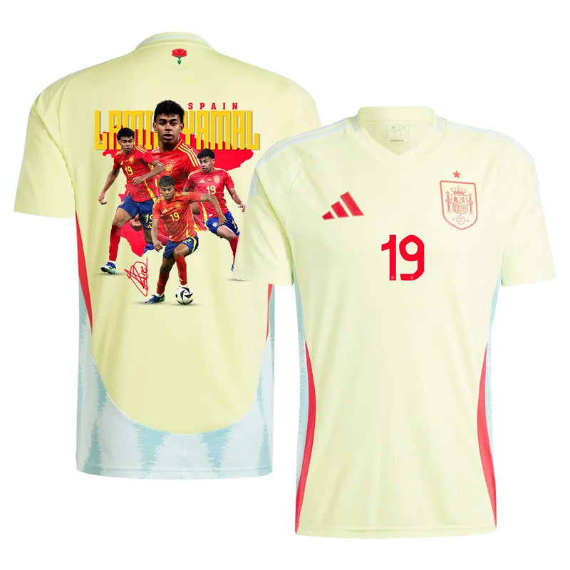 Lamine Yamal 19 España Camiseta Visitante Diseño Firmado - Hombre