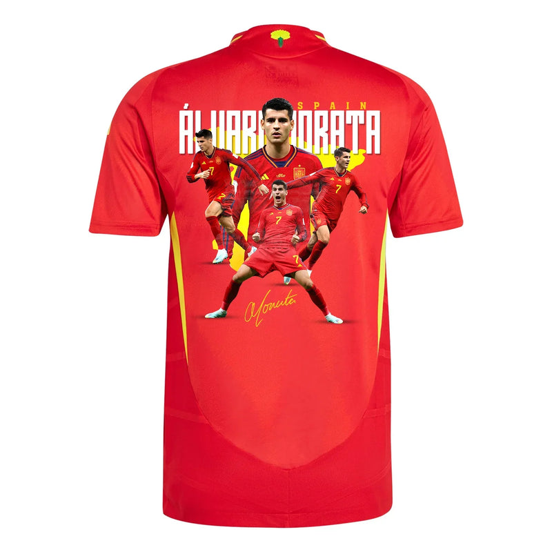 Alvaro Morata 7 España Camiseta Local Diseño Firmado - Hombre