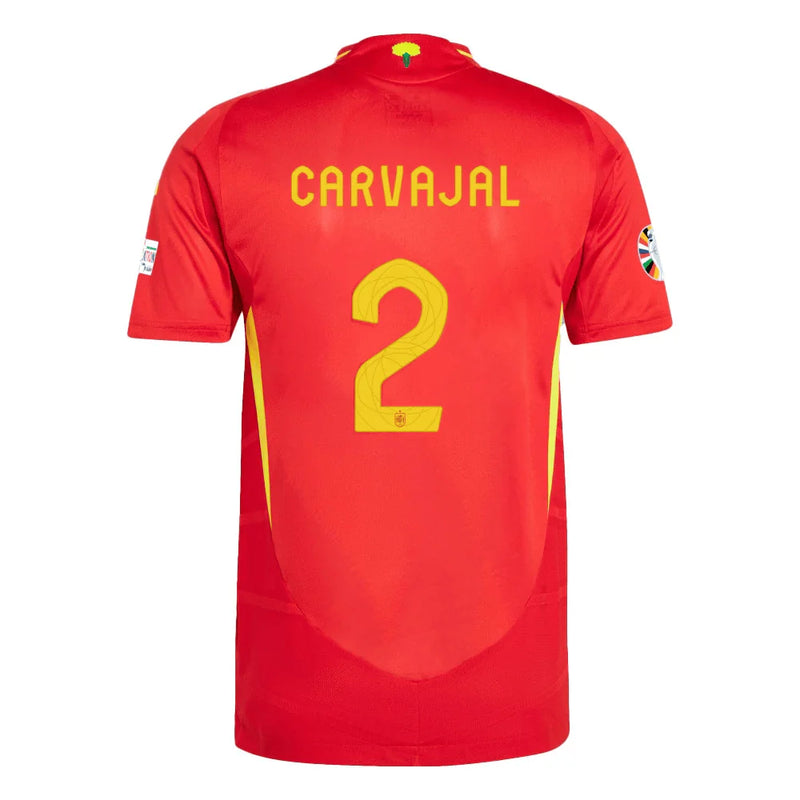 Dani Carvajal 2 Camiseta de España Parche Euro y Fundación 2024 - Escarlata