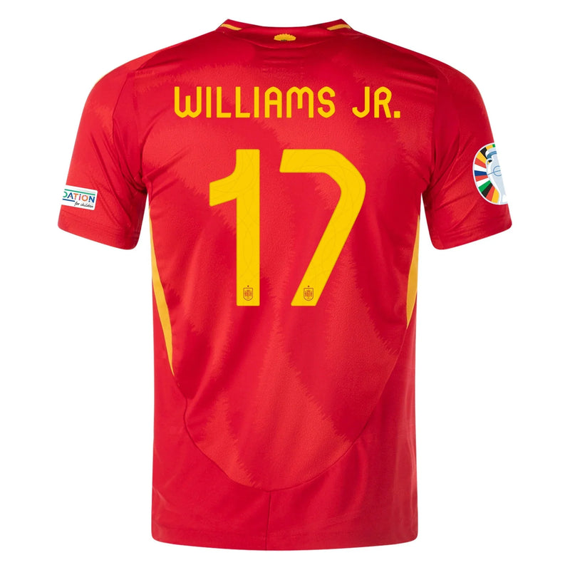 Nico Williams 17 Camiseta de local de la Selección Nacional de España 2024 para Hombre - Escarlata