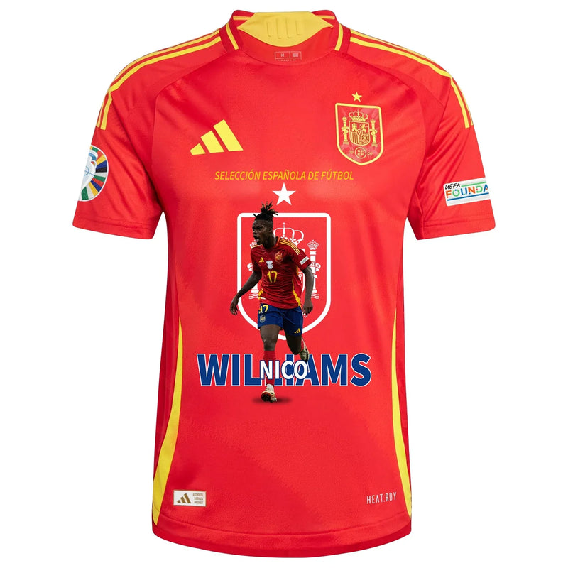 Nico Williams 17 Camiseta de local de la selección nacional de España 2024/25 para hombre - roja