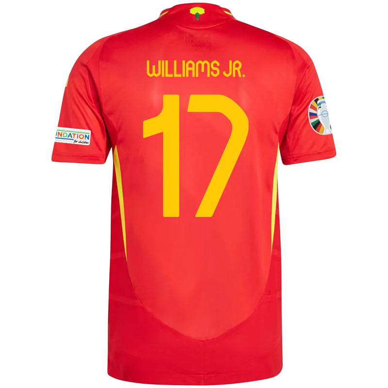 Nico Williams 17 Camiseta de local de la selección nacional de España 2024/25 para hombre - roja