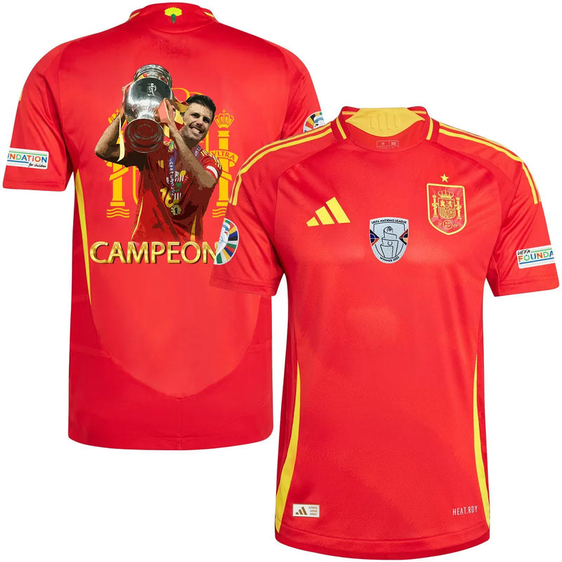 Rodrigo 16 España Eurocopa Campeones Camiseta Parche de la Eurocopa y Fundación De Local - Hombre