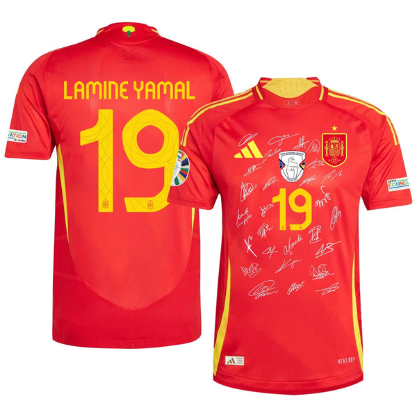Lamine Yamal #19 Firmado por el Equipo Camiseta de Local de la Selección Nacional de España 2024/25 - Hombre