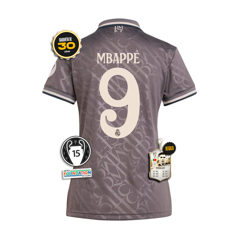 #9 MBAPPÉ Camiseta Real Madrid Femenina Tercera Equipación 24/25 + 5 REGALOS 🎁