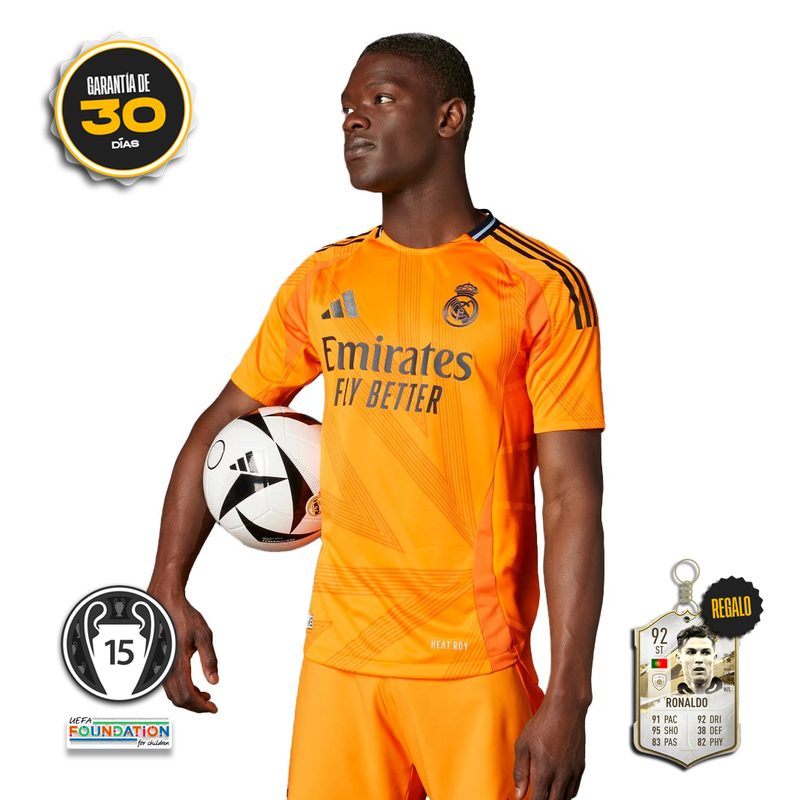 Camiseta Authentic Real Madrid Segunda Equipación Naranja 24/25 + 5 REGALOS 🎁