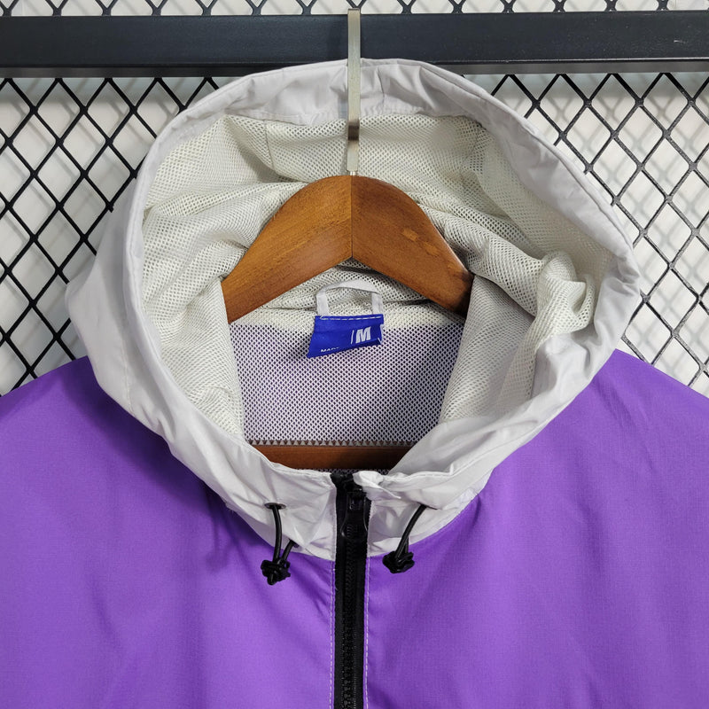 Cortaviento Real Madrid Morado y Blanco Reflectante 23/24