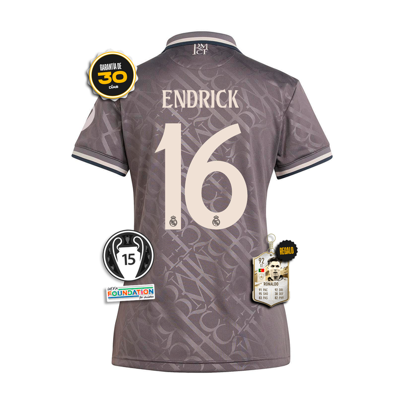 #16 ENDRICK Camiseta Real Madrid Femenina Tercera Equipación 24/25 + 5 REGALOS 🎁