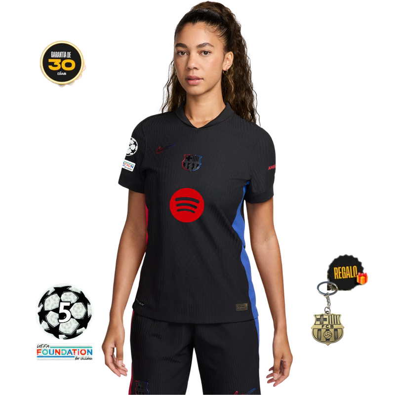 Camiseta FC Barcelona Mujer Segunda-Equipación-2024-25-Negra-1