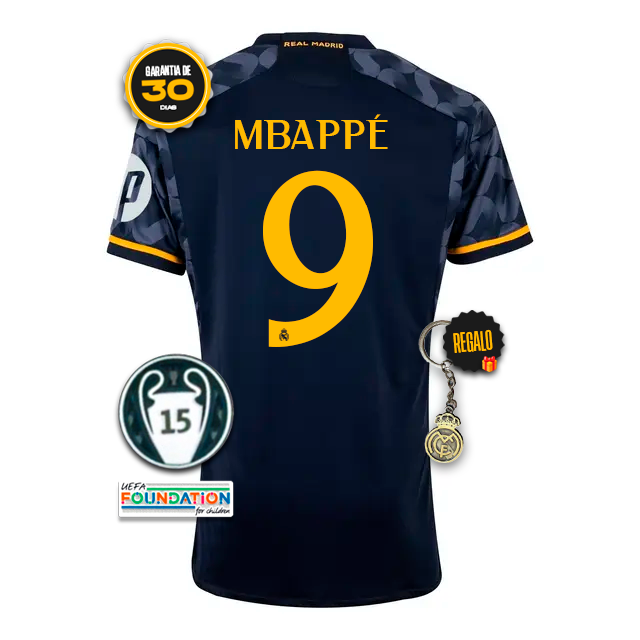 Camiseta Real Madrid Segunda Equipación MBAPPÉ 9 23/24 + 5 REGALOS 🎁