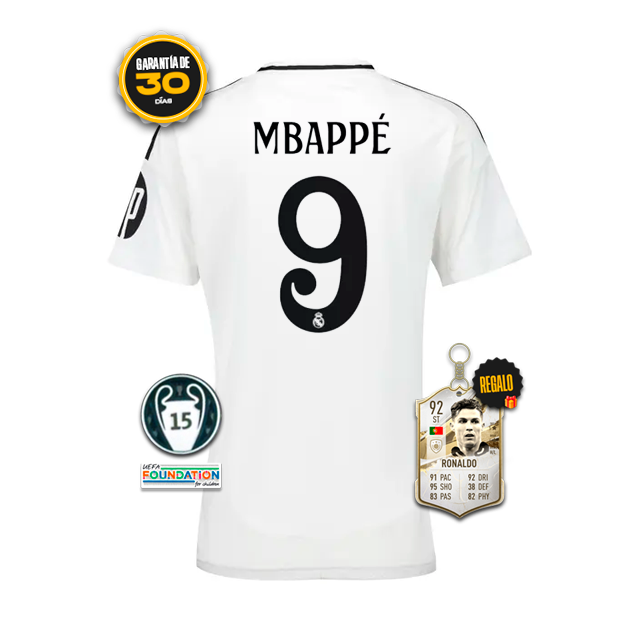 Camiseta Real Madrid Femenina Primera Equipación Blanca MBAPPÉ 9 24/25 + 5 REGALOS 🎁