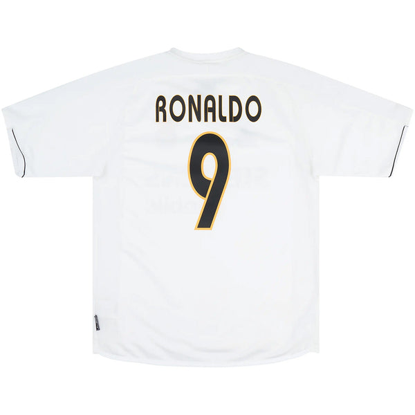 Camiseta Ronaldo #9 Retro Real Madrid Home 2003/04 + 5 REGALOS 🎁