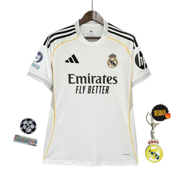 CAMISETA REAL MADRID I 25/26 HOMBRE - CON PARCHES CHAMPIONS LEAGUE - LANZAMIENTO